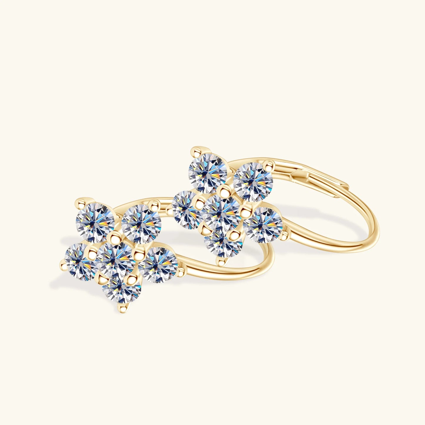 3MM Moissanite Hoop Earrings – White Gold Vermeil on S925 Silver, Sparkly Jewelry for Women and Girls