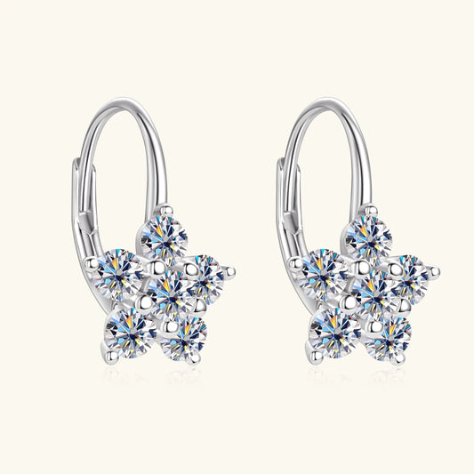 3MM Moissanite Hoop Earrings – White Gold Vermeil on S925 Silver, Sparkly Jewelry for Women and Girls
