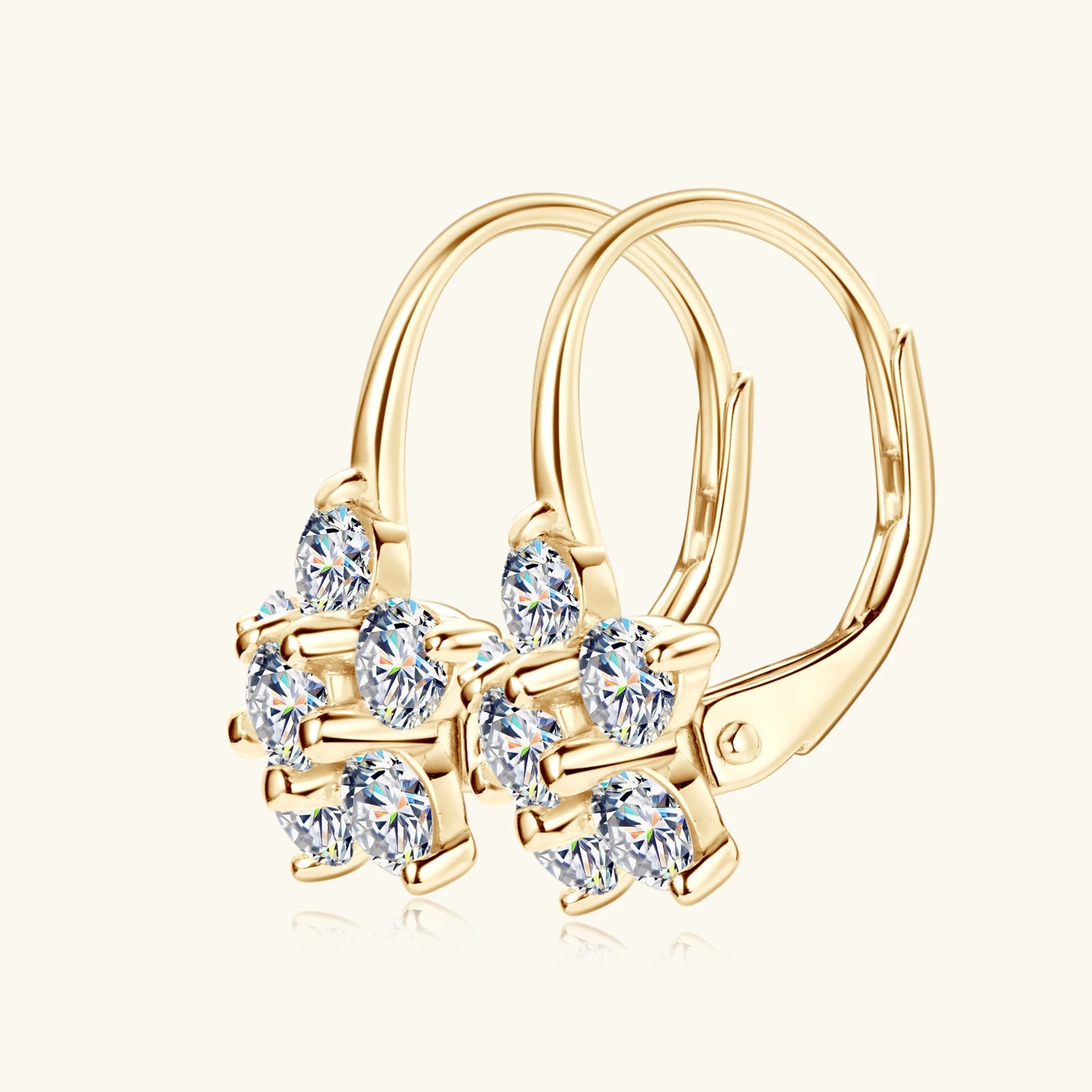 3MM Moissanite Hoop Earrings – White Gold Vermeil on S925 Silver, Sparkly Jewelry for Women and Girls